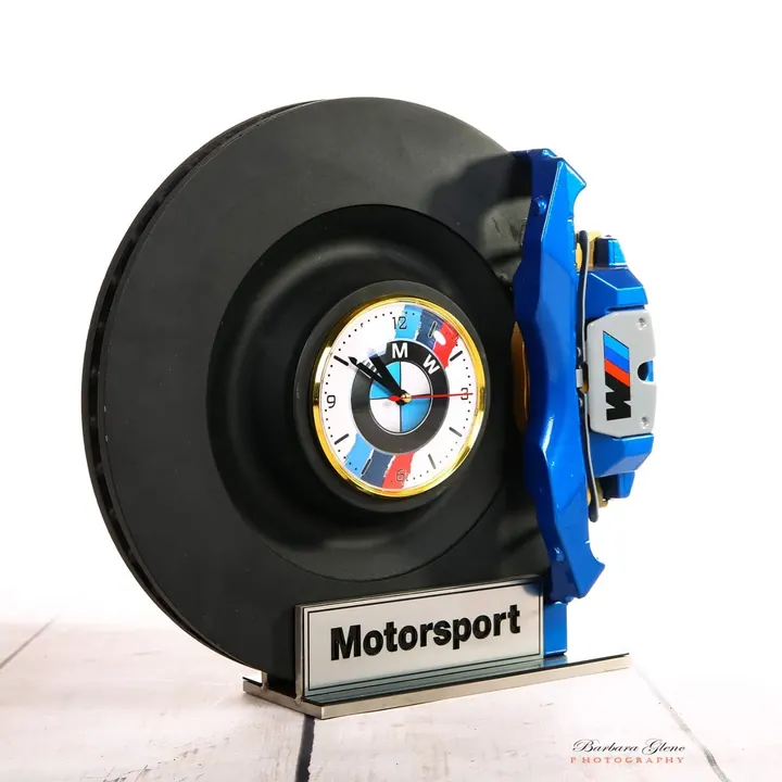 Zegar Tarcza BMW Motorsport Niebieski – zegar z tarczy hamulcowej i zacisku YJA Moto Art